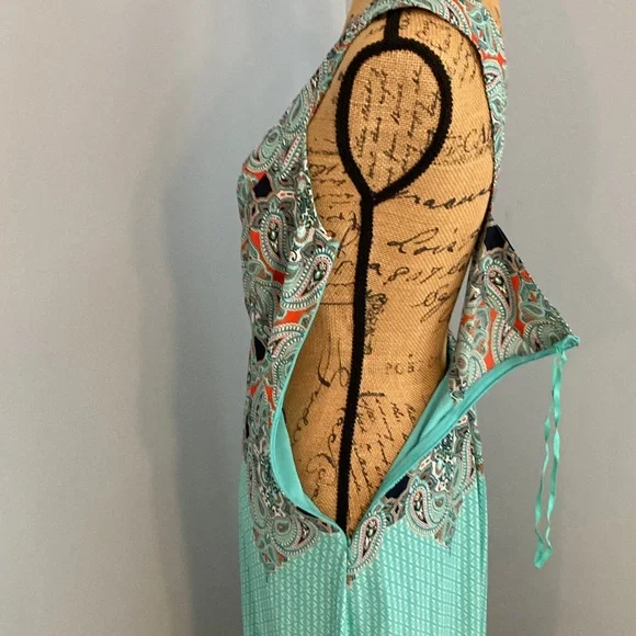 Maeve by Anthropology Midi Dress Women Size 8 Teal - Picture 5 of 14